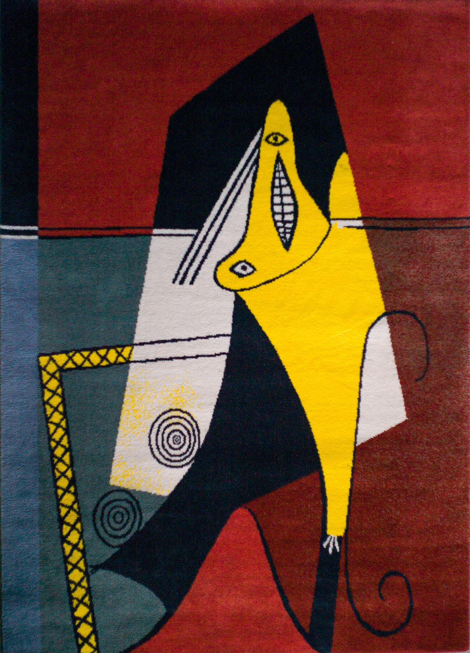 Modern Large Wool Carpet La Figura After Picasso For Sale