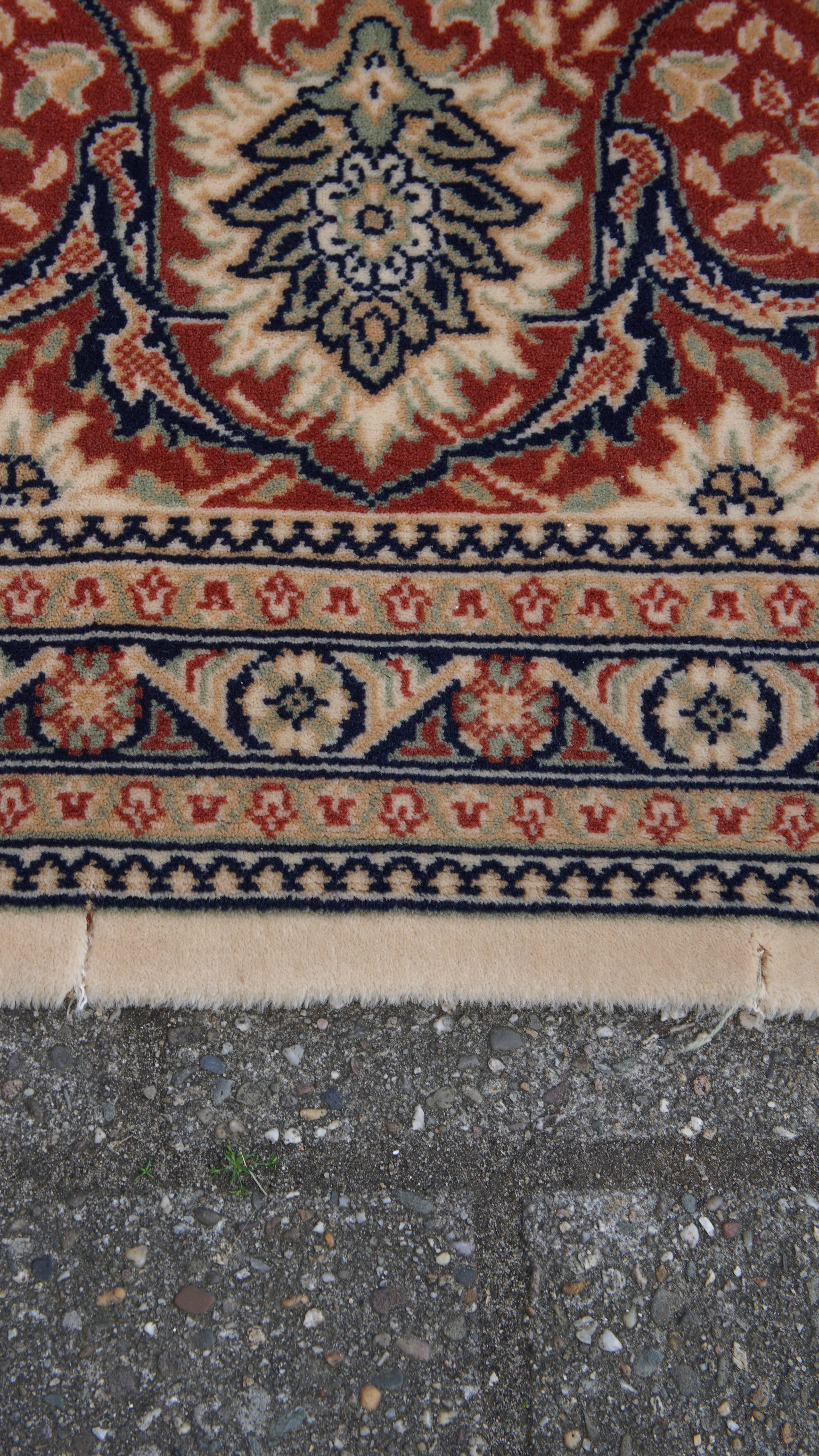 Grand tapis en laine dans les tons beige, brown, jaune et rouge - 403x298cm en vente 3