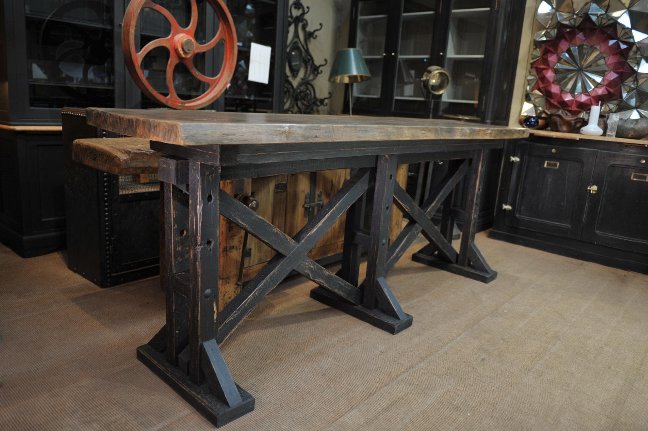 Early 20th Century Large Workshop Console Table or High Table, circa 1930 For Sale