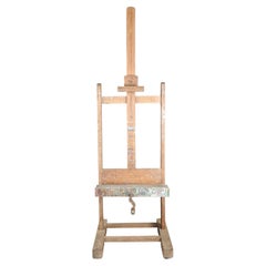 Used Large Workshop Painting Easel In Solid Oak