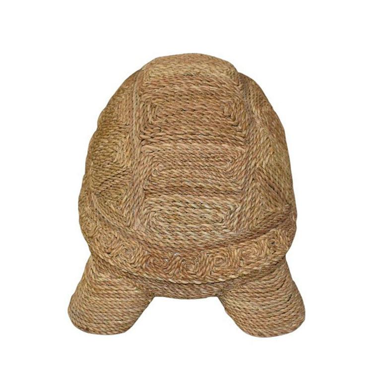 A large woven natural fiber turtle sculpture in brown. A lovely piece that would be great displayed on a shelf, or in a child's room, this woven turtle is in excellent vintage condition. 

Dimensions:
11.25