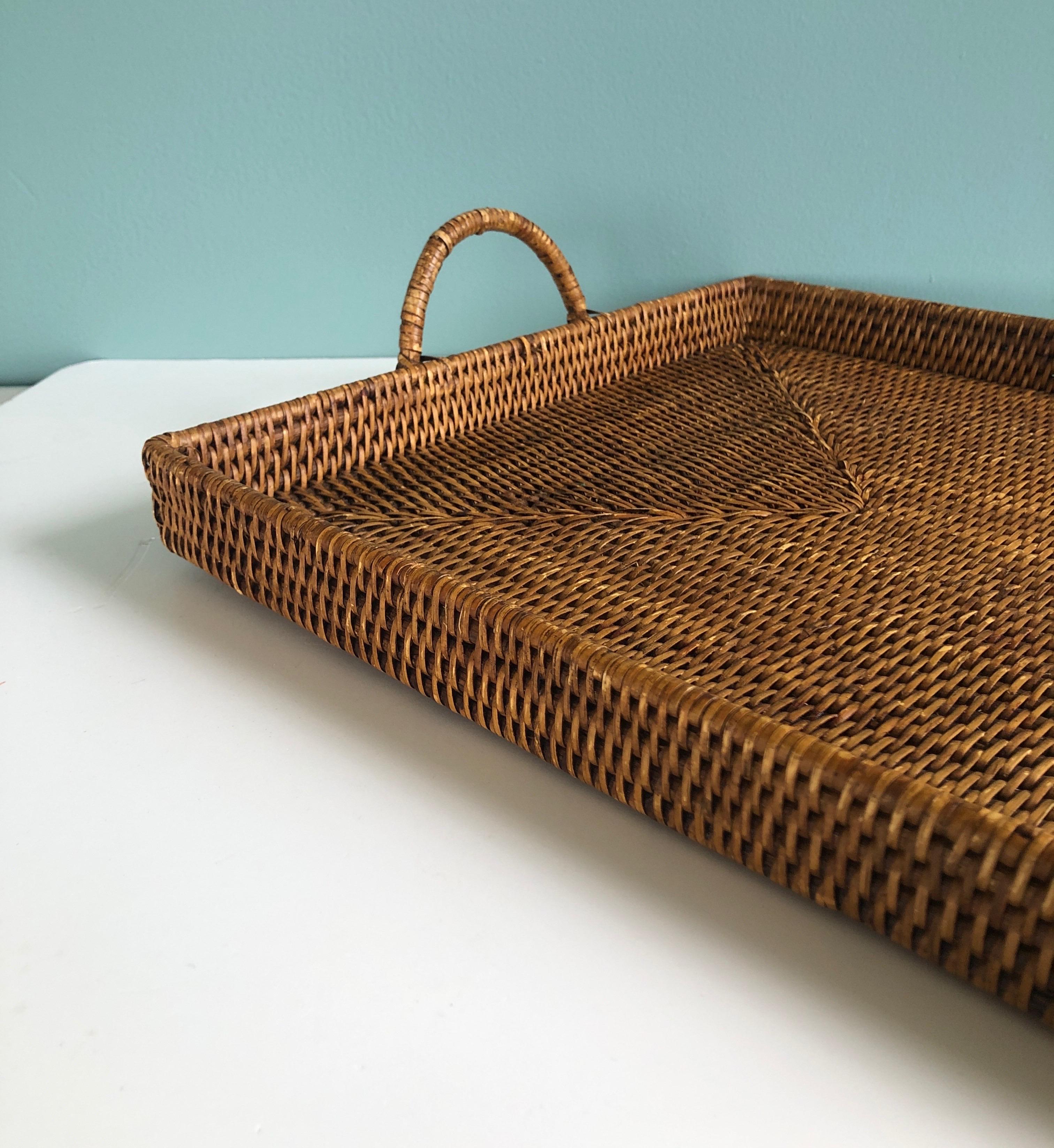 large woven tray