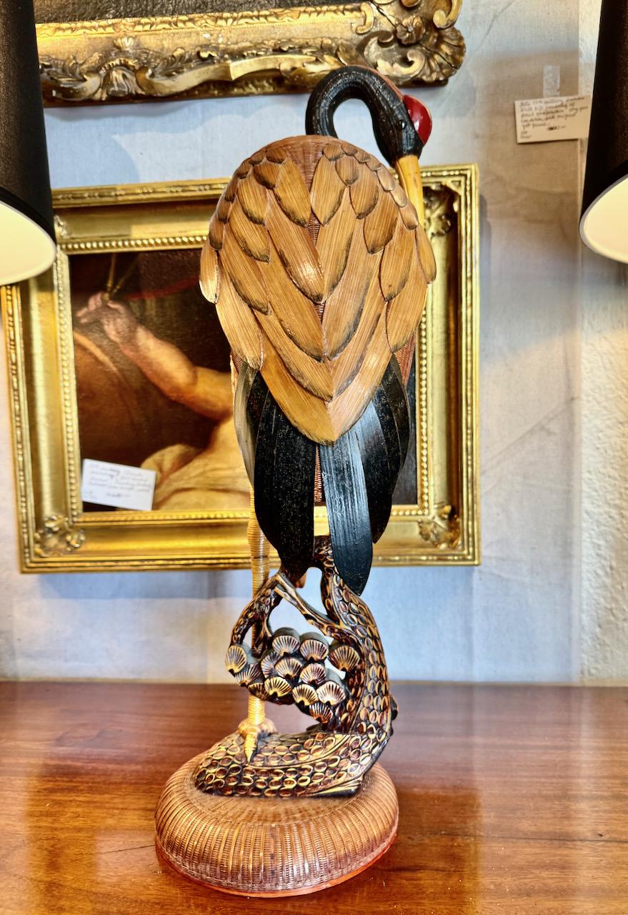 Grúa grande de mimbre tejido, Artesanía de Shanghai en venta 2