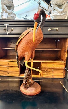 Large Woven Wicker Crane, Shanghai Handicrafts