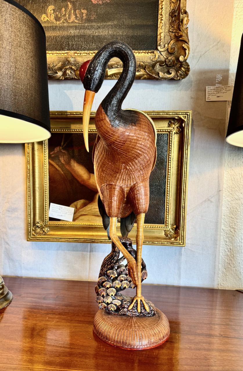 Grúa grande de mimbre tejido, Artesanía de Shanghai Chino en venta
