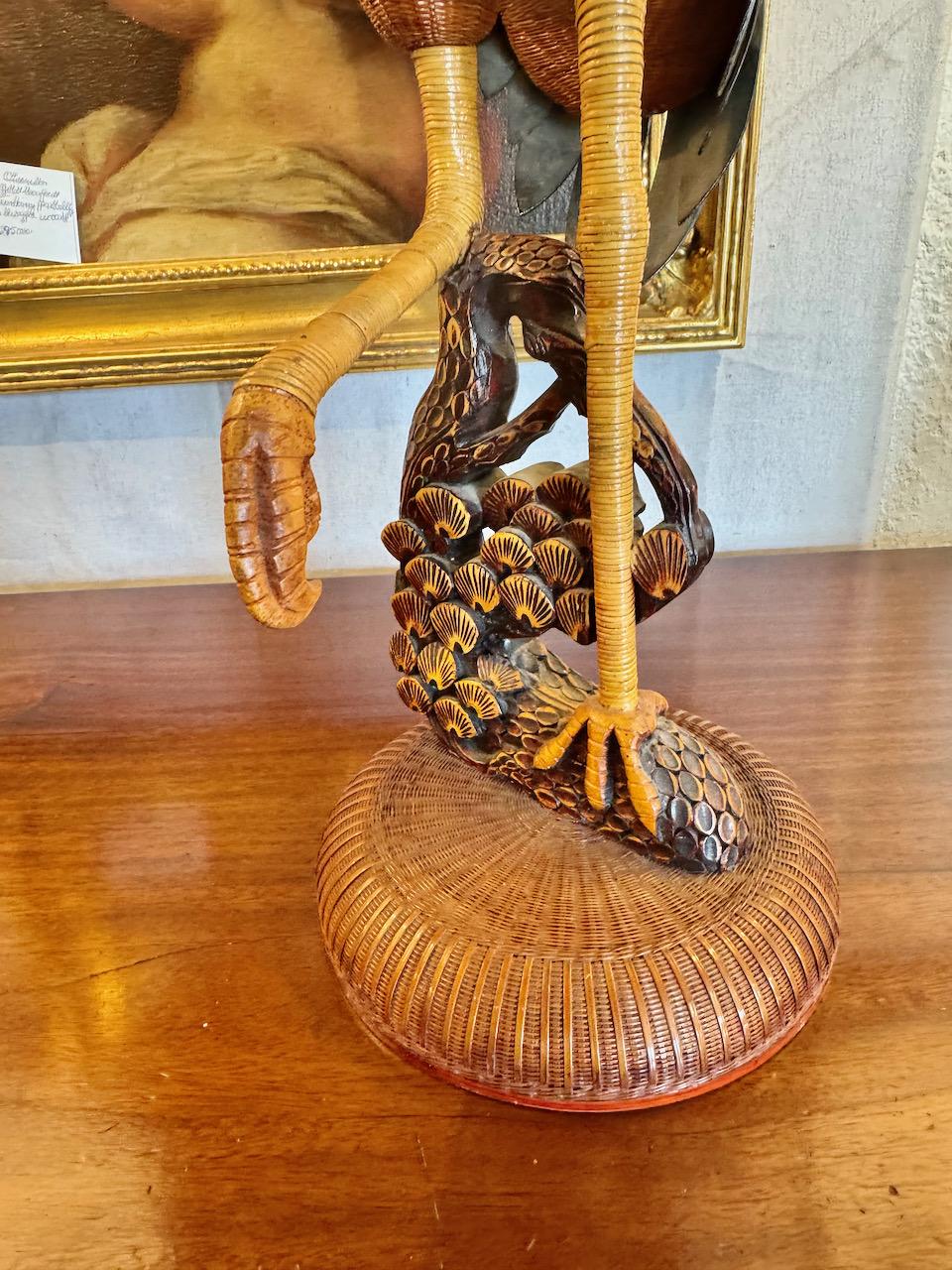 Grúa grande de mimbre tejido, Artesanía de Shanghai siglo XX en venta