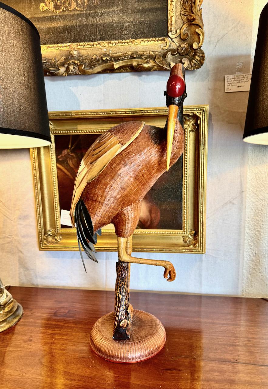 Grúa grande de mimbre tejido, Artesanía de Shanghai en venta 1