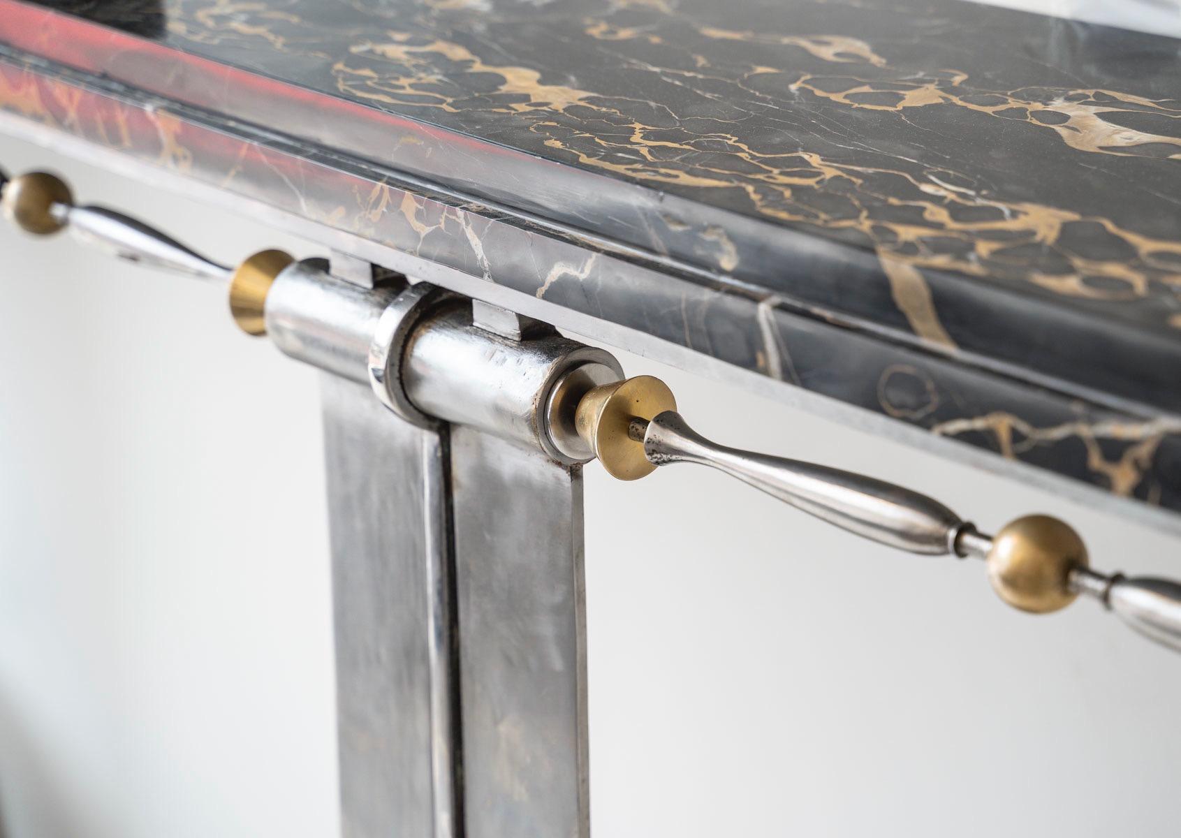 Large Wrought-Iron Art Deco Console, attributed to Raymond Subes, circa 1930 For Sale 5