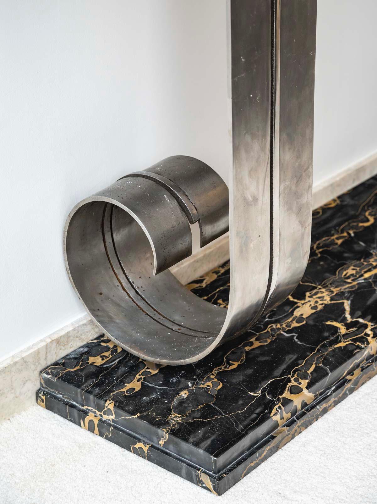 Large Wrought-Iron Art Deco Console, attributed to Raymond Subes, circa 1930 For Sale 1