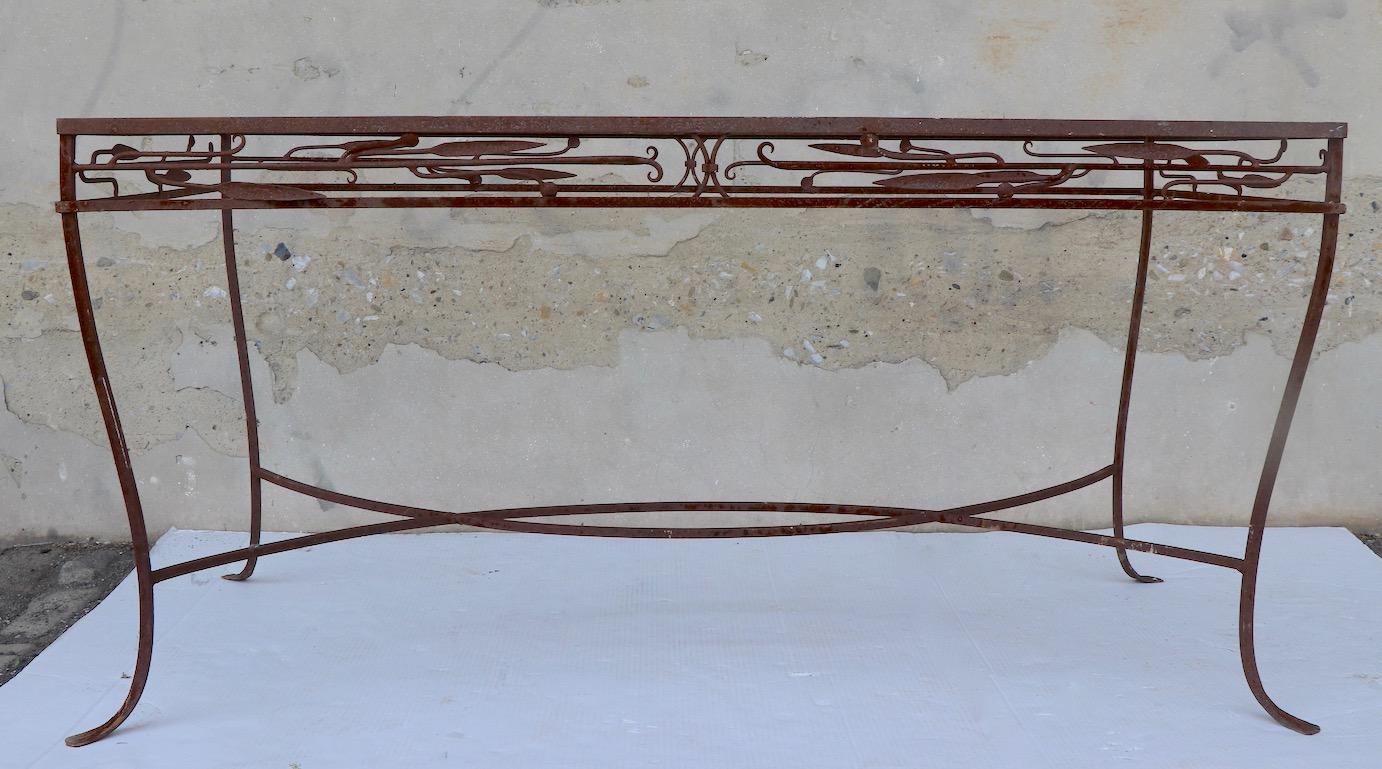 Large Wrought Iron Art Deco Table Attributed to Salterini 6