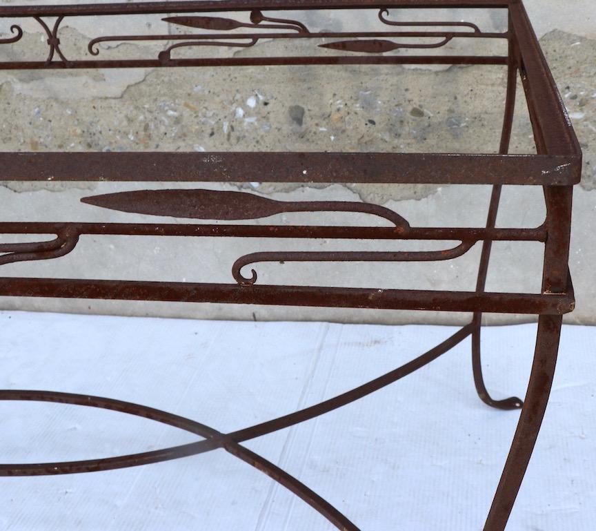 Large Wrought Iron Art Deco Table Attributed to Salterini 5