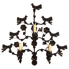 Large Wrought Iron Bird Sconces