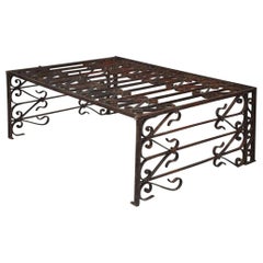 Large Wrought Iron C-Scrolled Cocktail Table, French Provincial, 1880