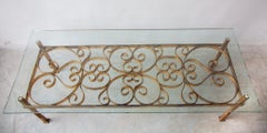Large Wrought Iron Coffee Table in the Manner of Gilbert Poillerat, France, 1950s