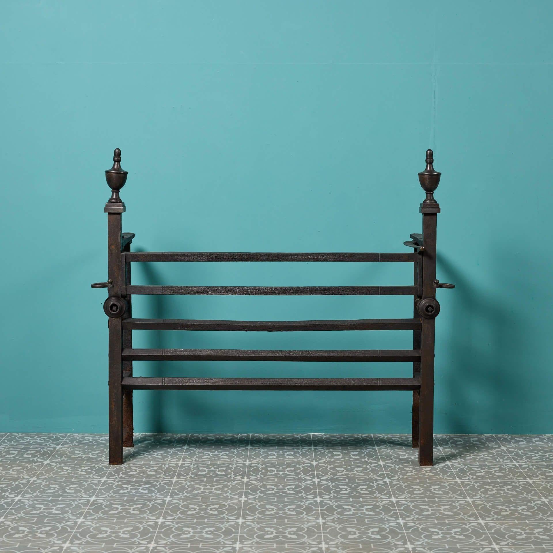 Large Wrought Iron English Fire Grate For Sale at 1stDibs