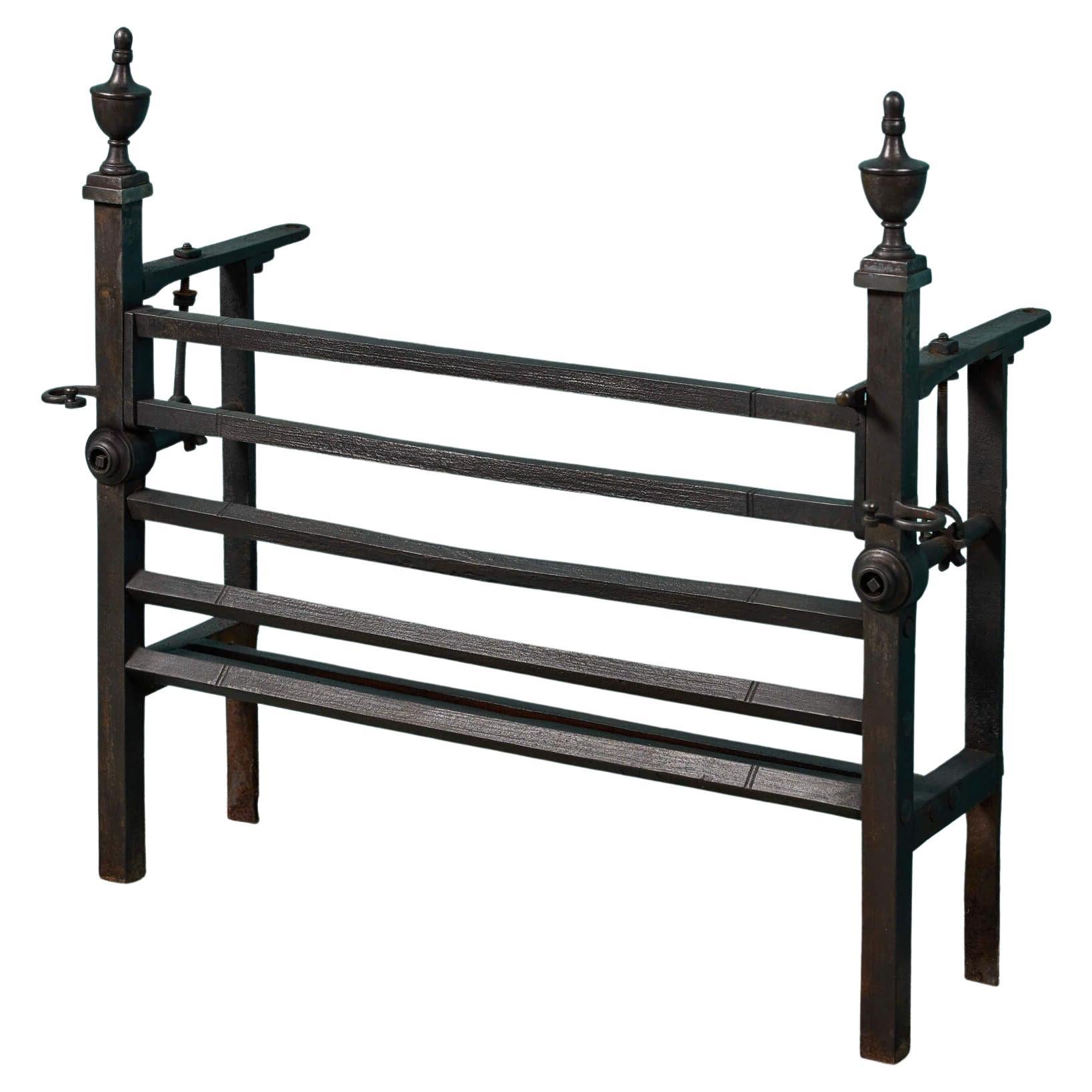 Large Wrought Iron English Fire Grate For Sale at 1stDibs