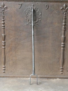 Large Wrought Iron Fireplace Blow Poke, 20th Century