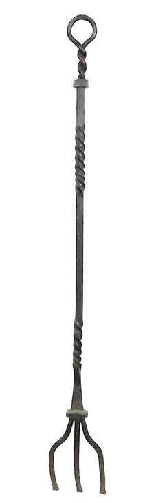 Large Wrought Iron Fireplace Fork, Poker, Tool c 1900/20's