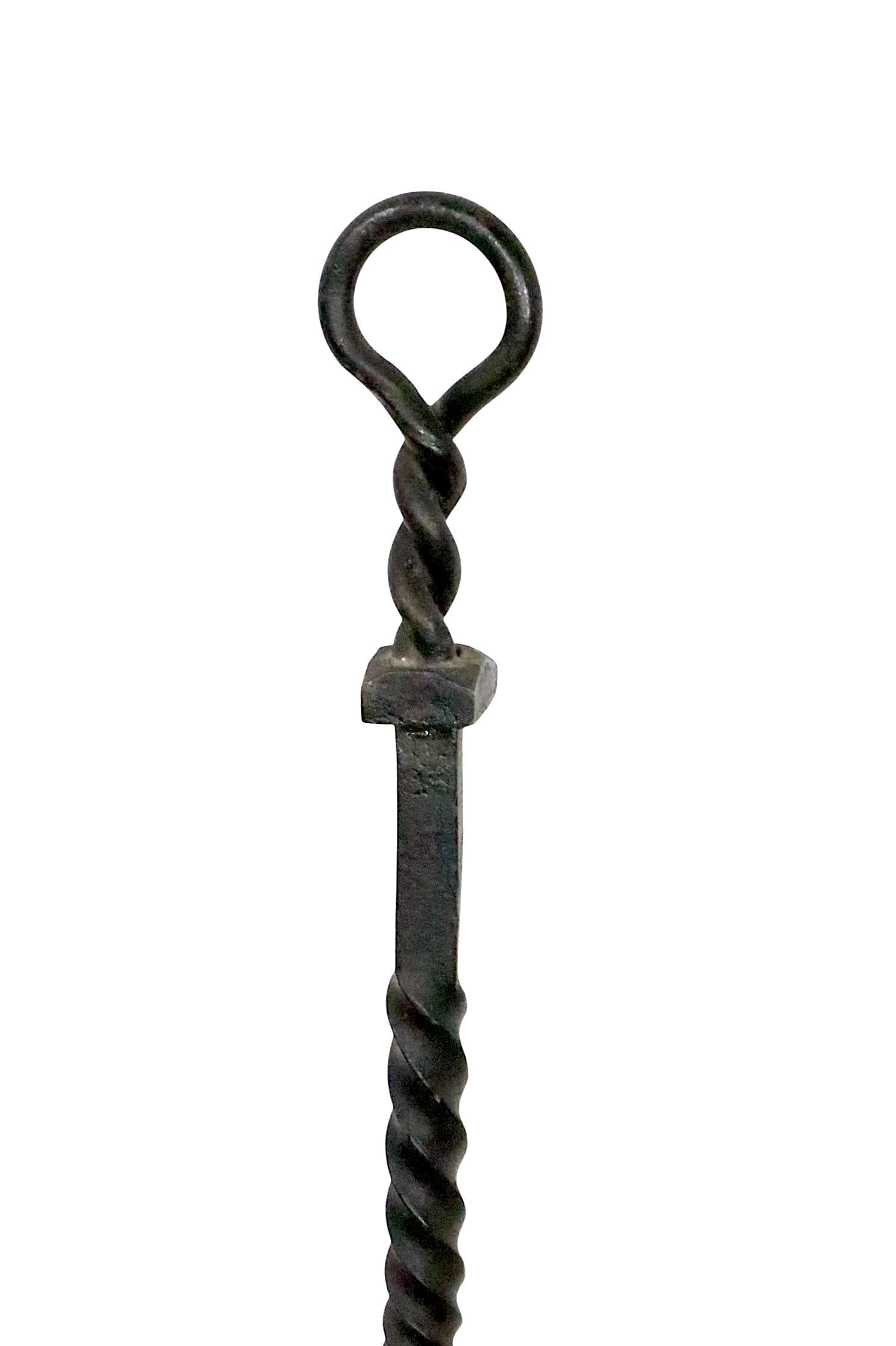 Large Wrought Iron Fireplace Fork, Poker, Tool c 1900/20's For Sale 1