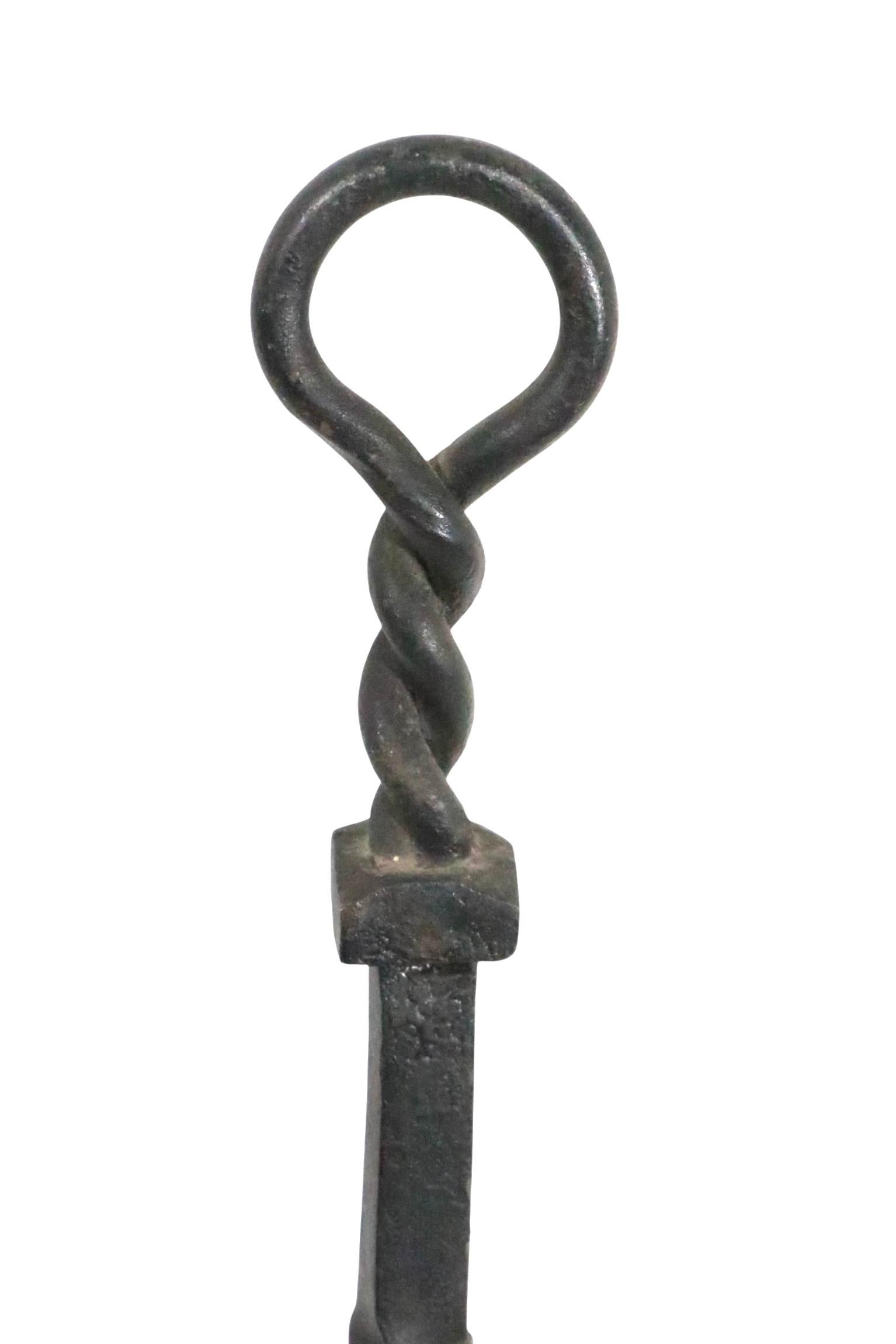 Large Wrought Iron Fireplace Fork, Poker, Tool c 1900/20's For Sale 2