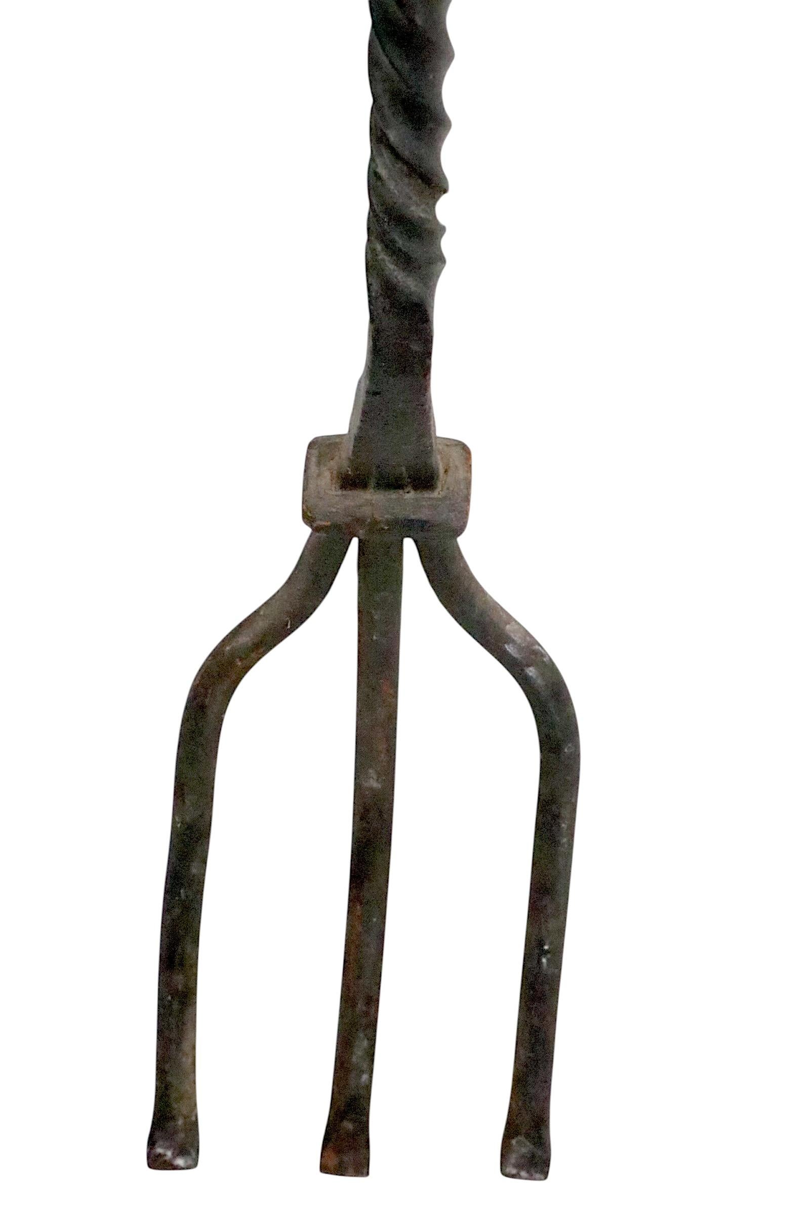 Large Wrought Iron Fireplace Fork, Poker, Tool c 1900/20's For Sale 3