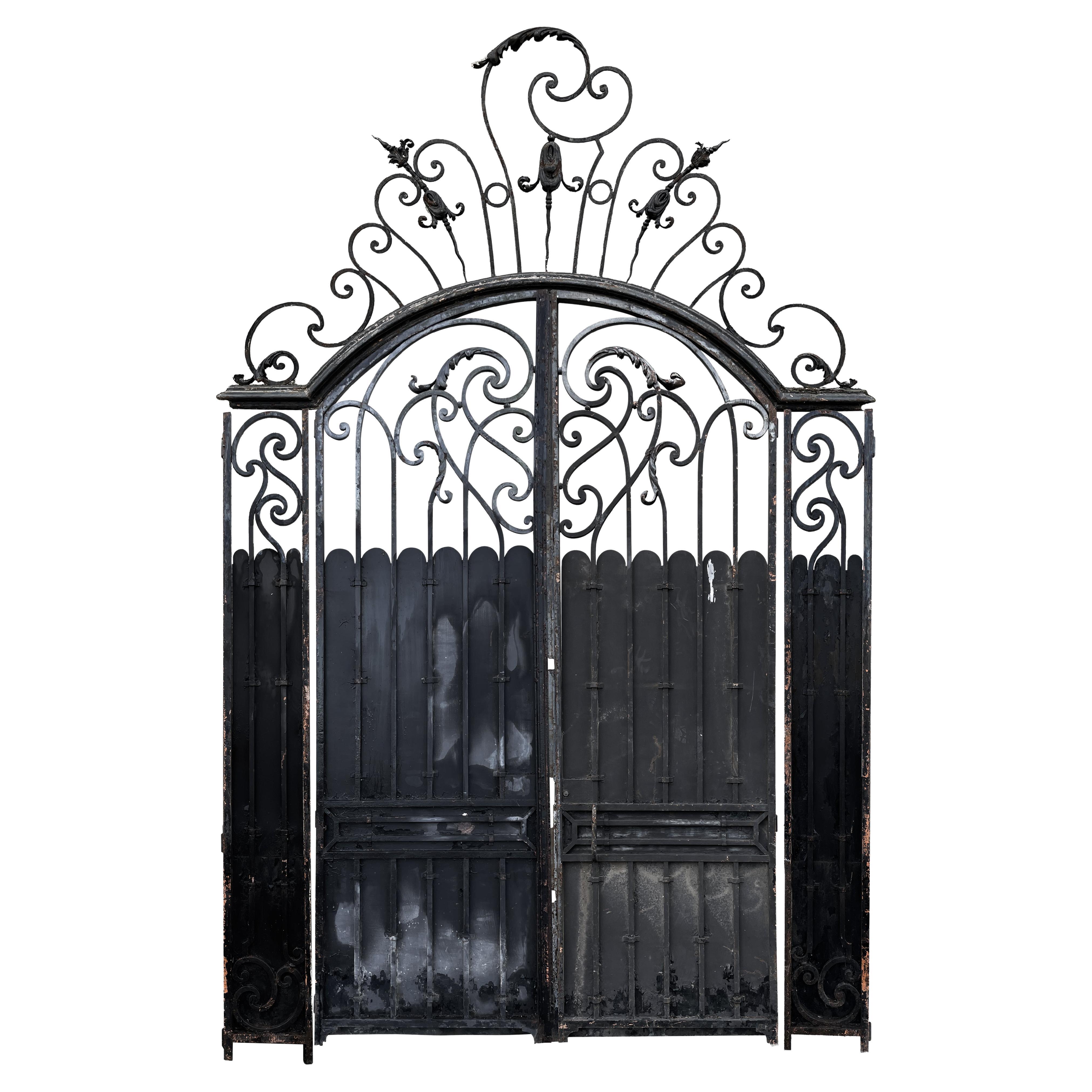 Large Wrought Iron Gate in the Napoleon III Style For Sale