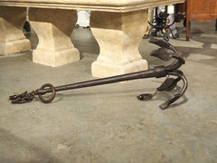 Large Wrought Iron Grapnel Style Boat Anchor Fitted as Lamp, France 19th Century