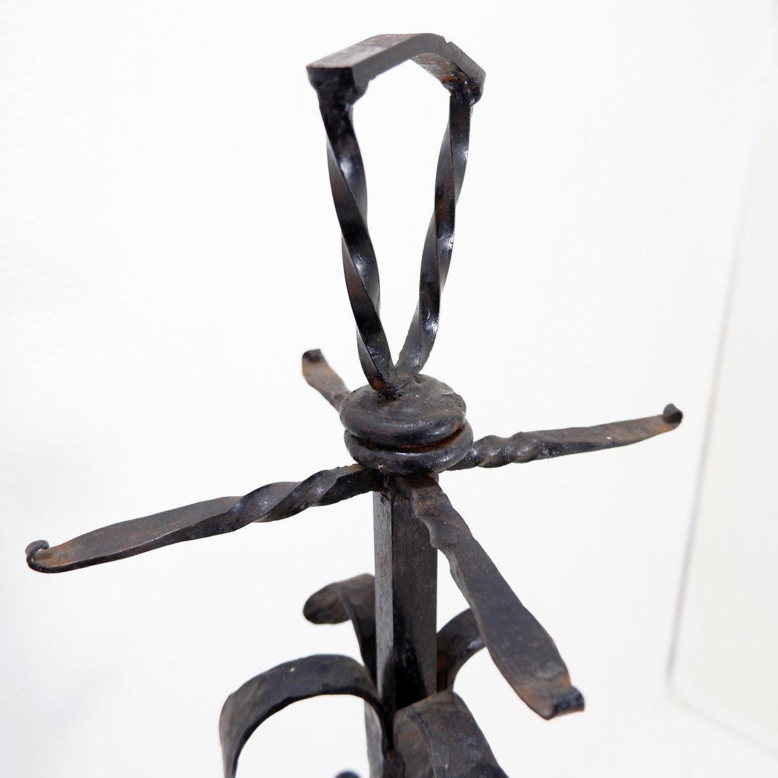 Grande set di utensili per caminetto in ferro battuto: H. H. 127 cm in vendita 3