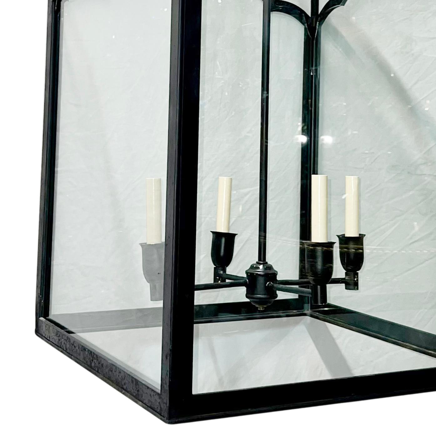 French Large Wrought Iron Lantern For Sale