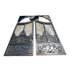 Large Wrought Iron Portal with glazed Double Doors, probably France, late 19th C