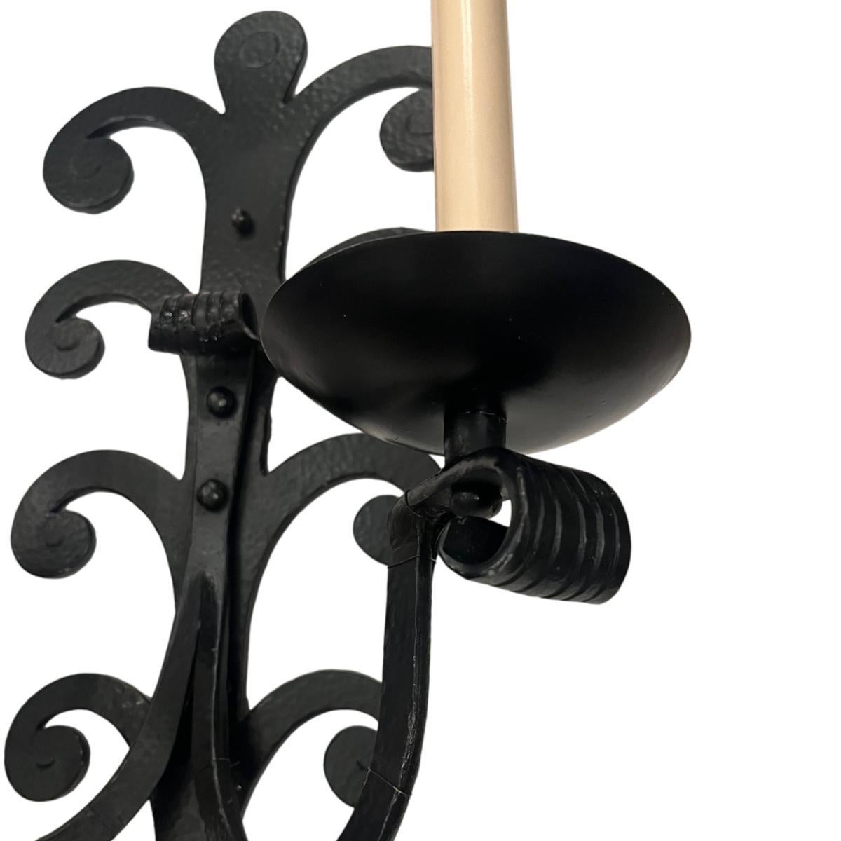 Large Wrought Iron Sconces In Good Condition For Sale In New York, NY