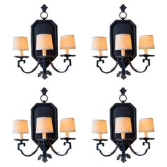 Large Wrought  Iron Sconces , Sold in Pairs of 2
