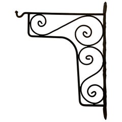 Retro Large Wrought Iron Scrolling Wall Mounted Bracket for Lanterns or Signs