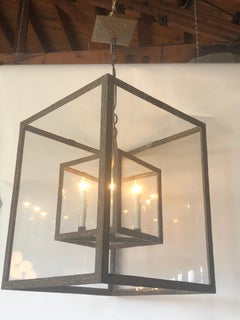 Large Wrought Iron Square Lantern