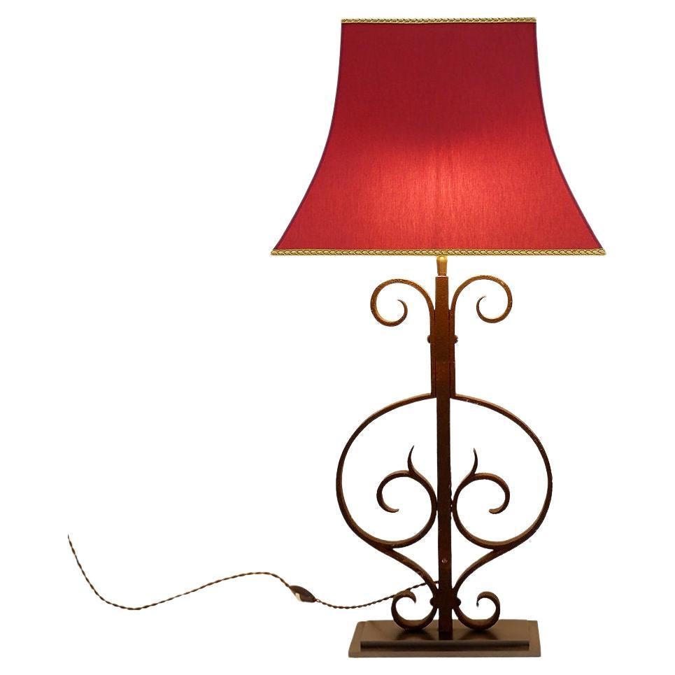 Large wrought iron table lamp