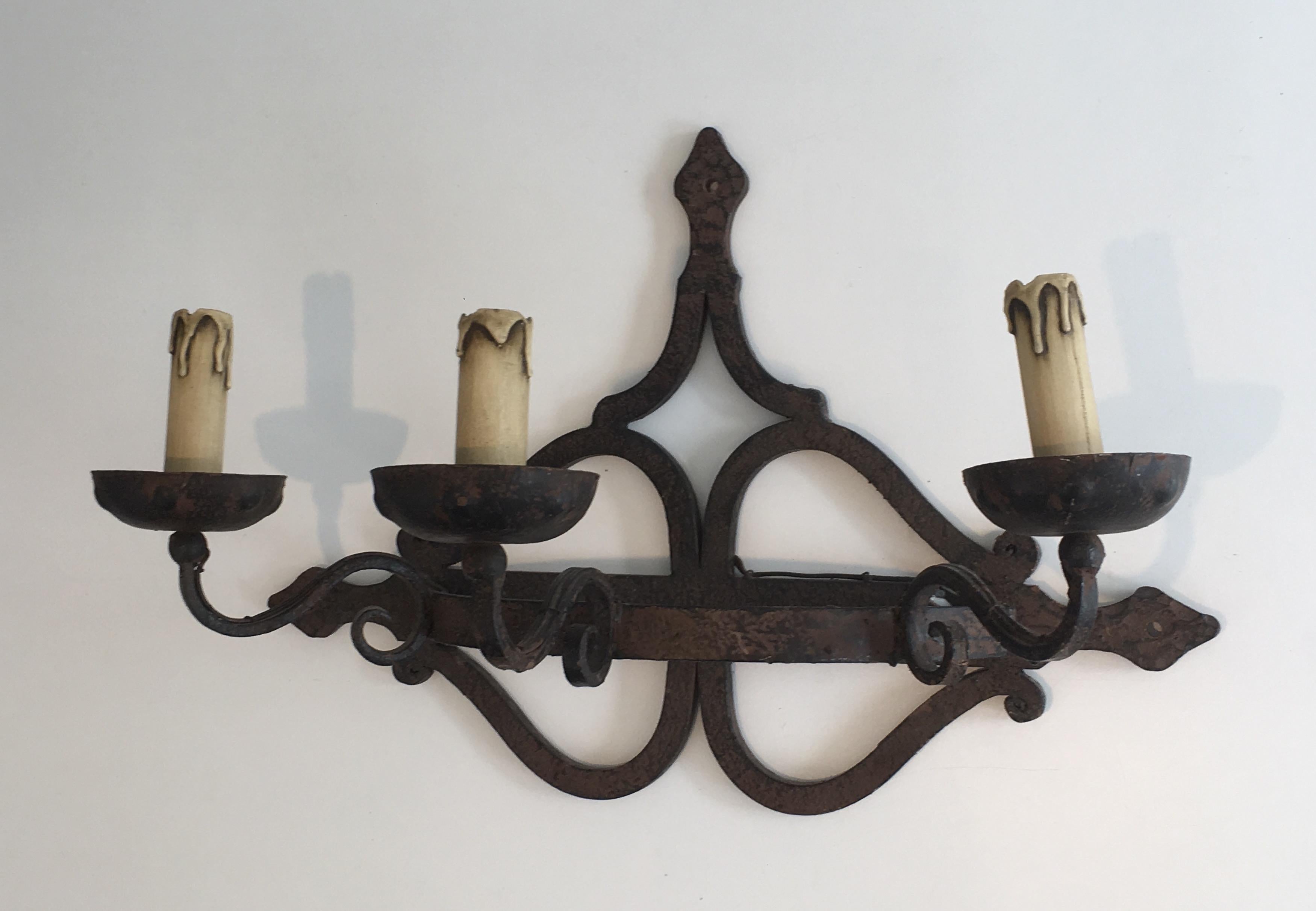 large wrought iron wall sconces