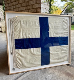 Large WW II Era Signal Flag / Finland National Flag