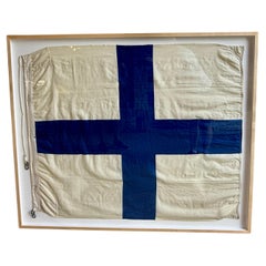 Vintage Large WW II Era Signal Flag / Finland National Flag