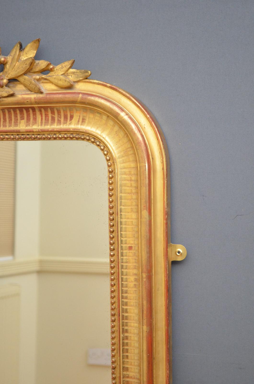 Large 19th Century French Gilded Mirror 1