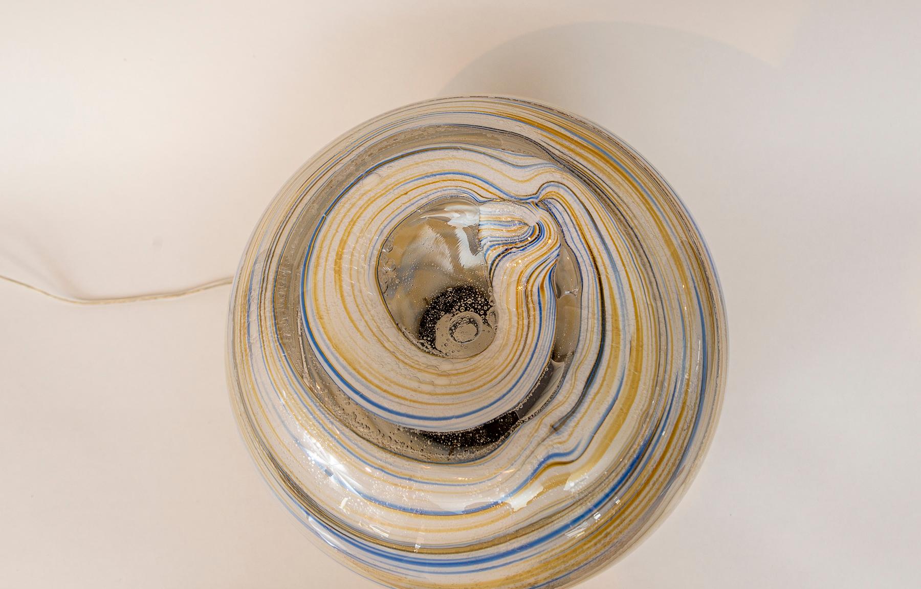 Large XX Century Murano Swirl Blown Table Lamp For Sale 4