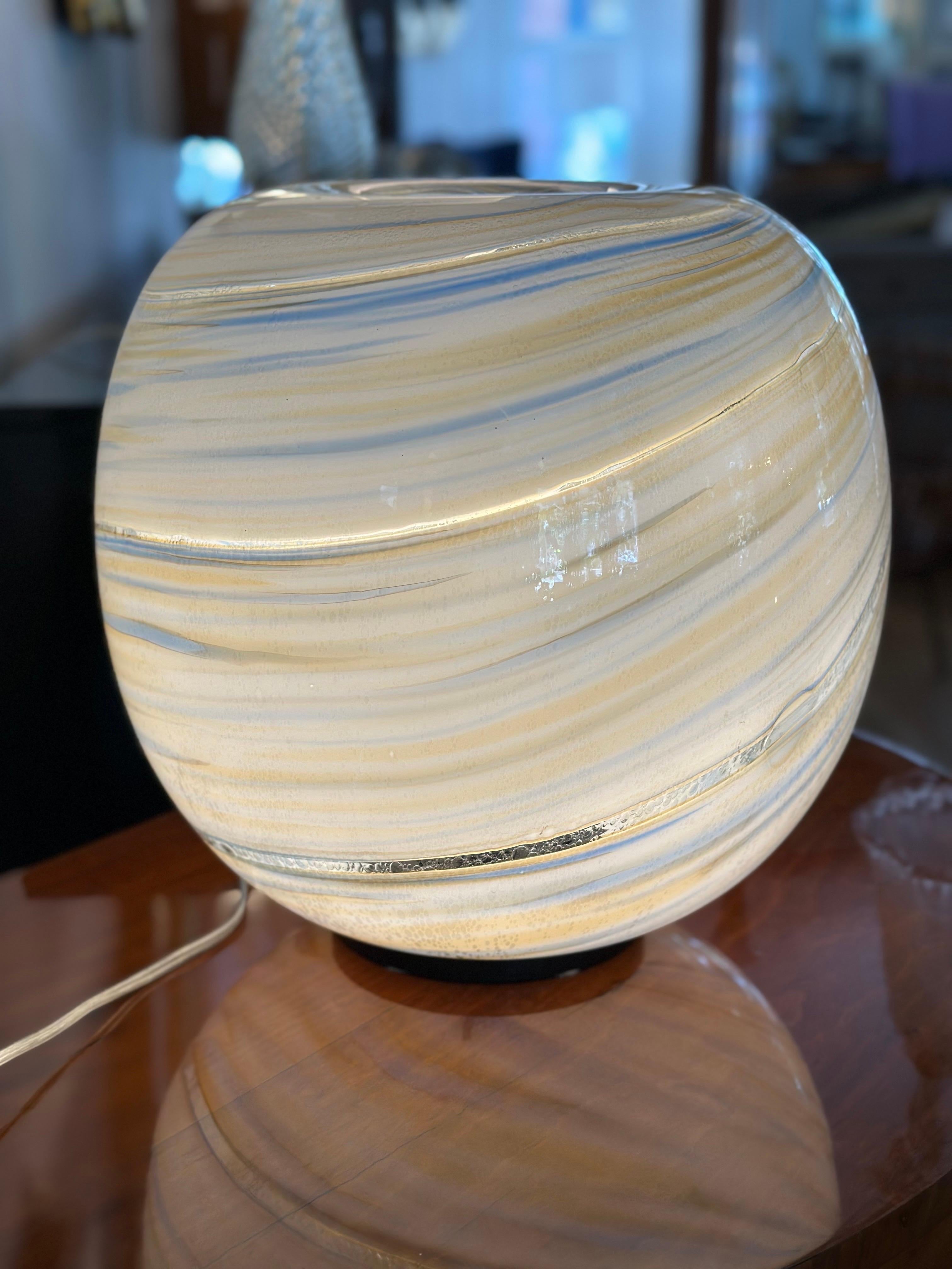 Large XX Century Murano Swirl Blown Table Lamp For Sale 1