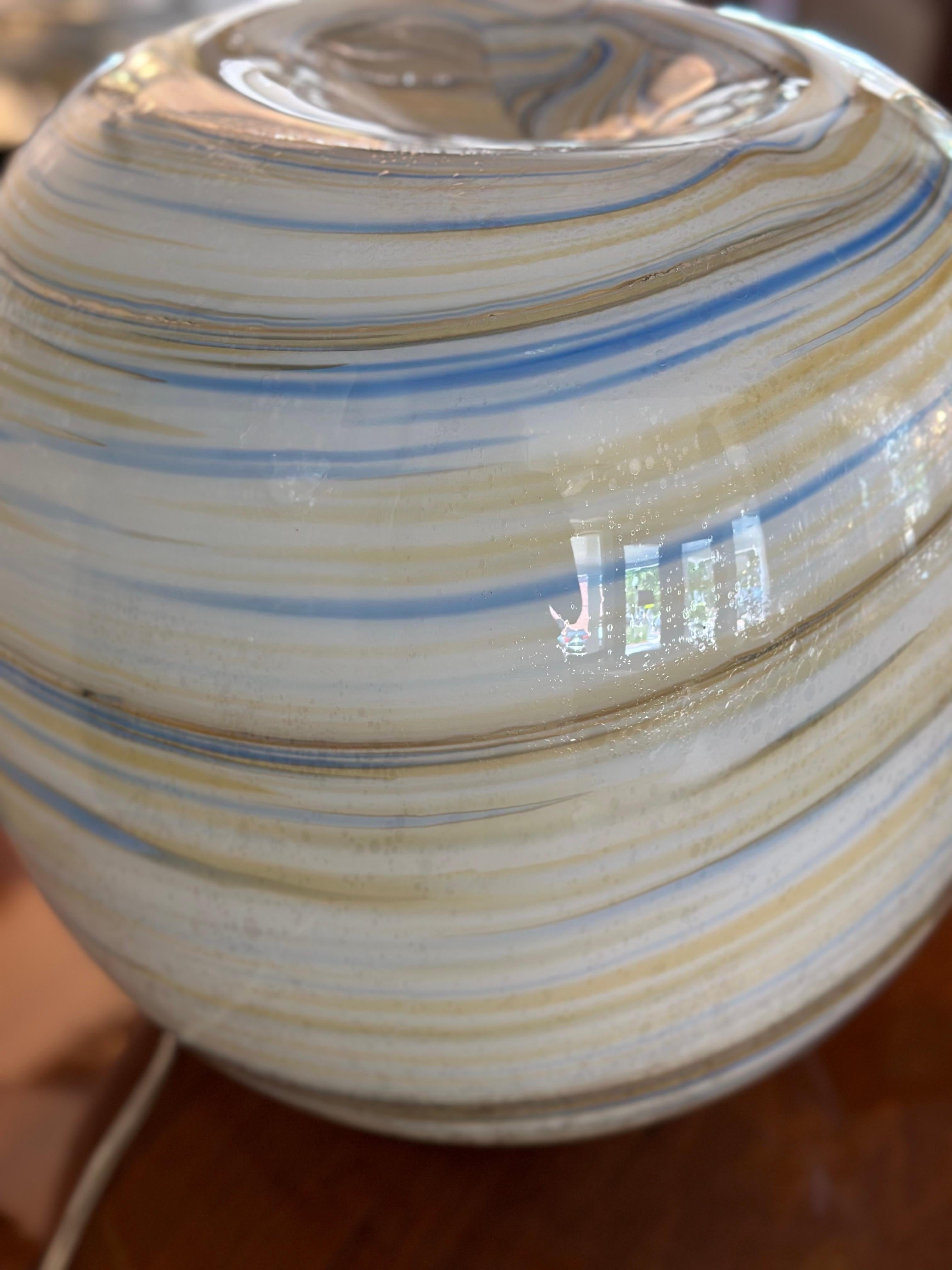 Large XX Century Murano Swirl Blown Table Lamp For Sale 2
