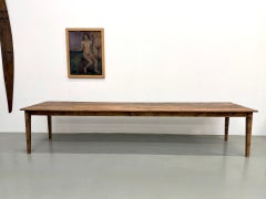 Large XXL Pine Farmhouse Table – Tapered Legs – 1950s – L367 cm