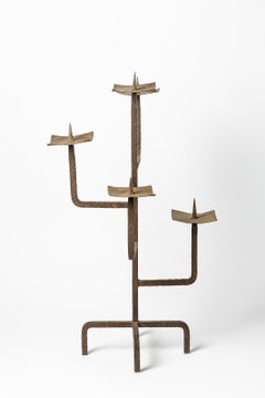 Große handgefertigte Steh- oder Tisch-Kerzenleuchter aus Metall, 20. Jahrhundert, 1970