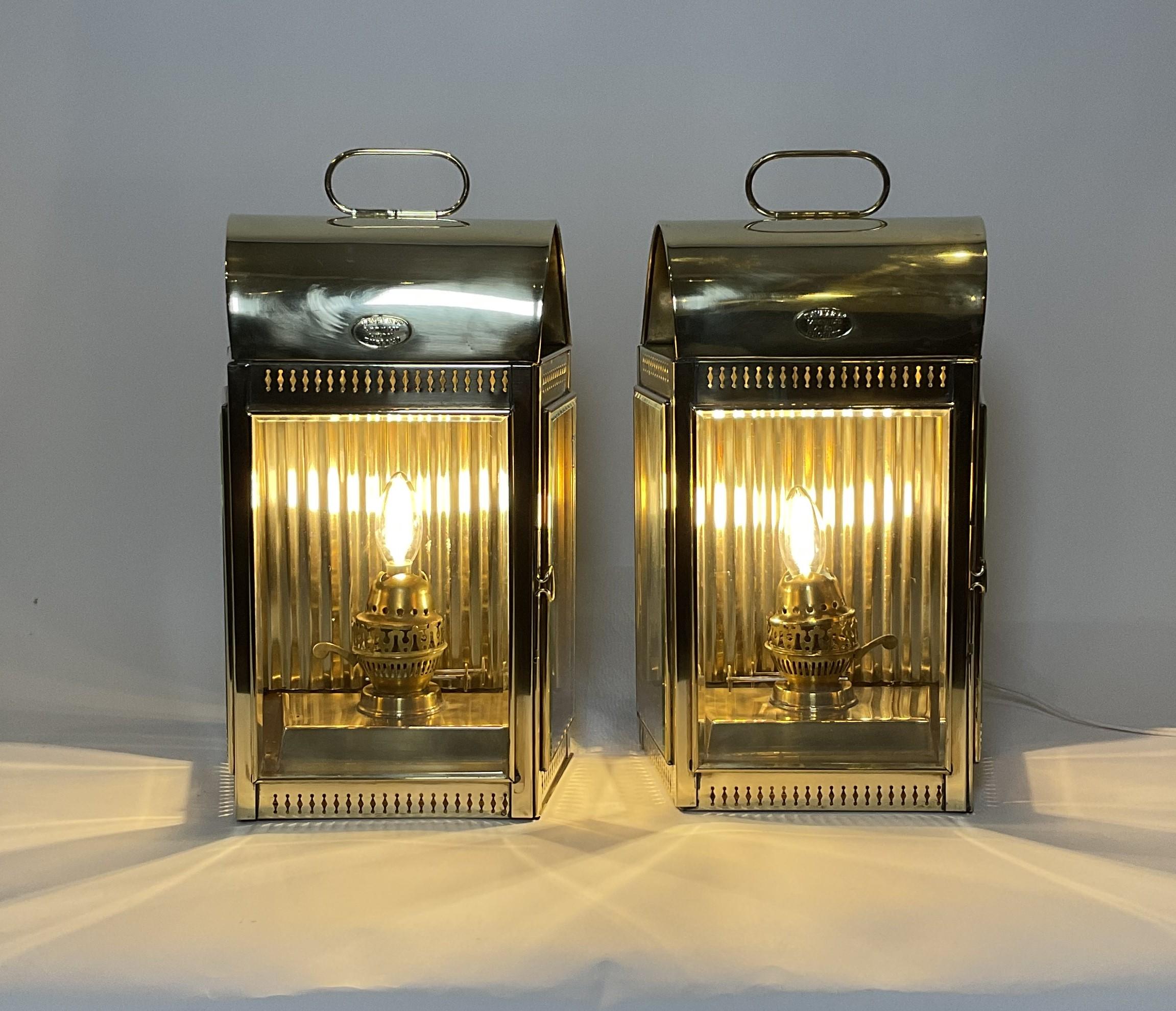 North American Large Yacht Cabin Lanterns by Davey of London For Sale