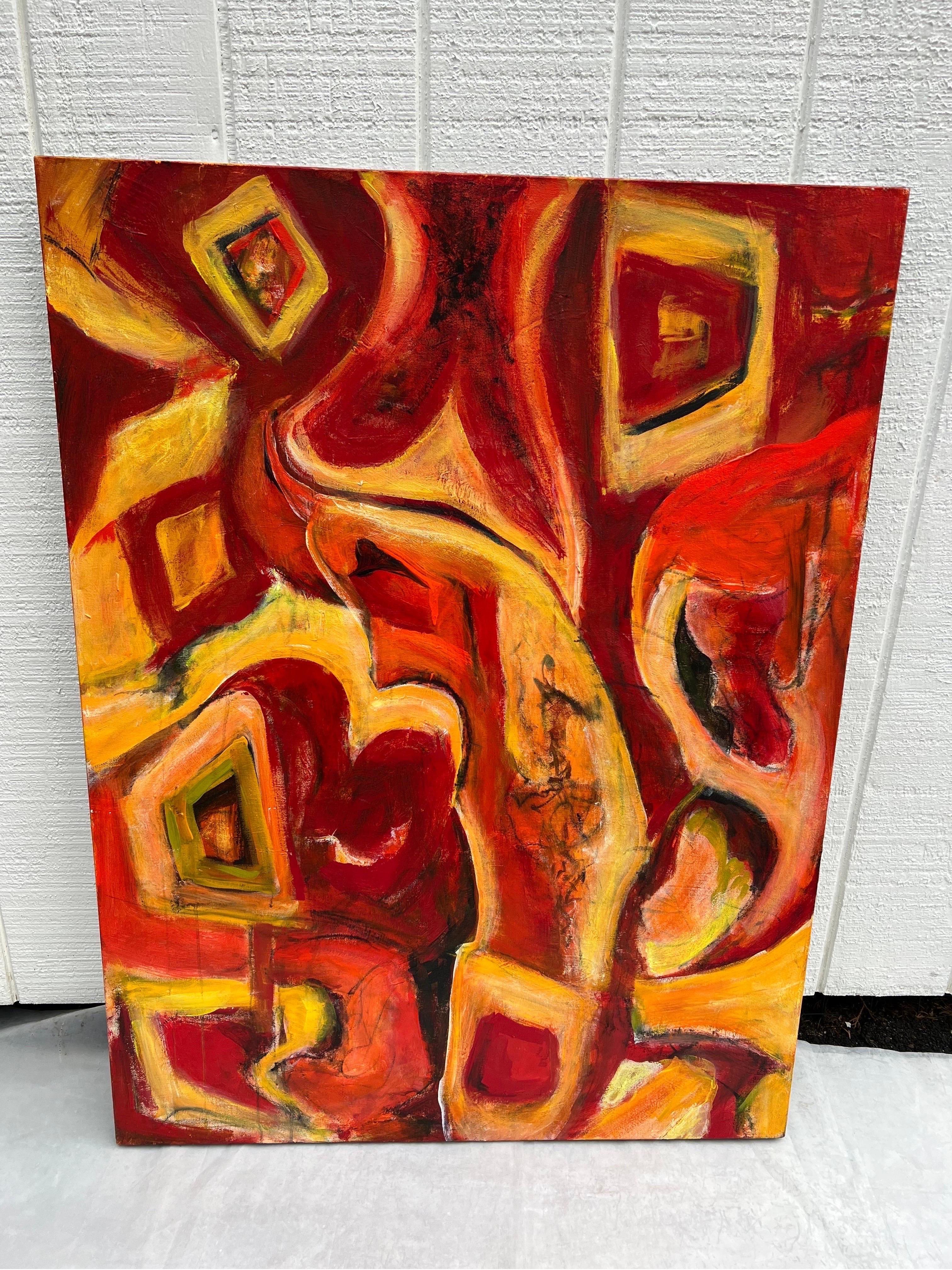 Grande peinture abstraite jaune et rouge de Carol Bertrand .

Carol Kuhlman Bertrand a grandi dans le Missouri et a étudié l'ergothérapie au Mount Mary College à Milwaukee WI. Elle a obtenu un M-One en ministère à l'université St. Thomas. Elle était