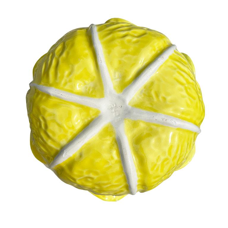 Große gelbe Cabbageware- oder Lettuceware-Terrine aus Keramik mit Deckel und Schöpfkelle (Portugiesisch) im Angebot