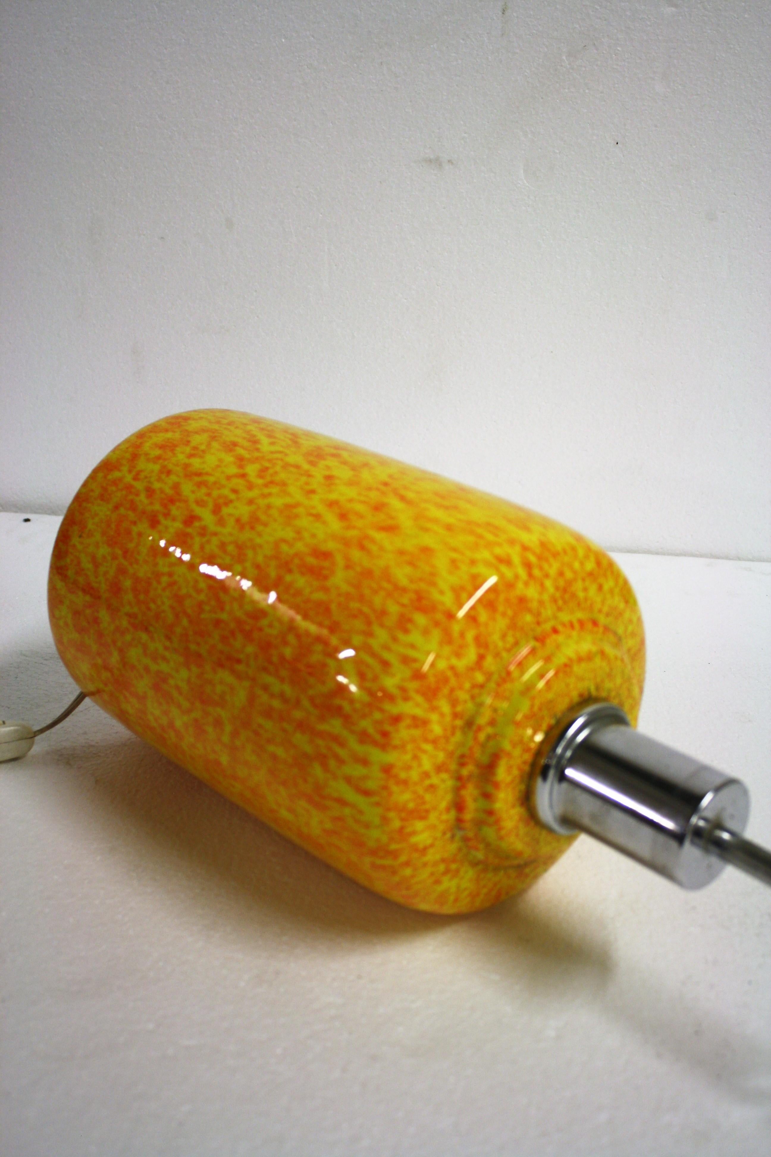 Large Yellow Ceramic Table Lamp, 1960s In Good Condition In HEVERLEE, BE