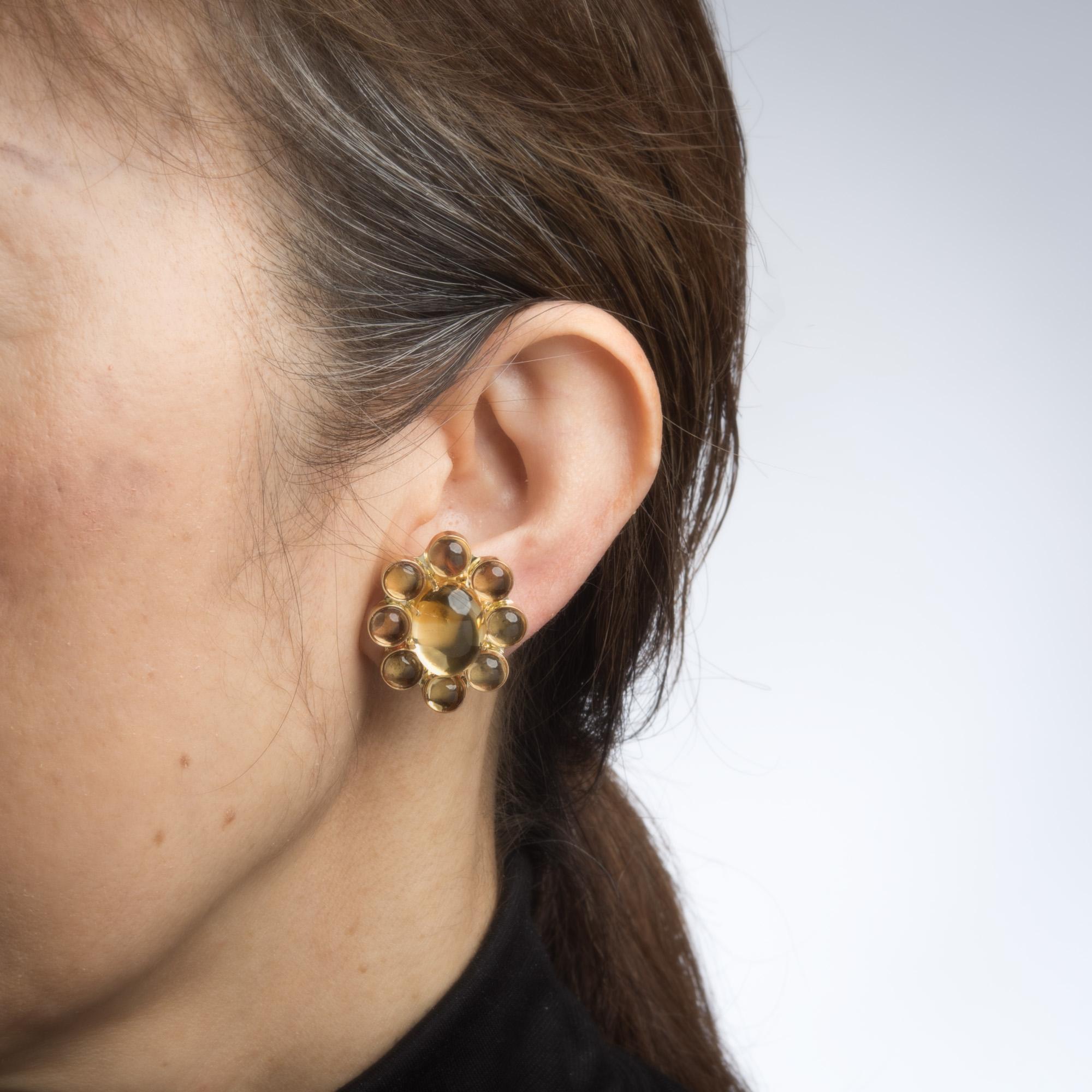 citrine clip earrings
