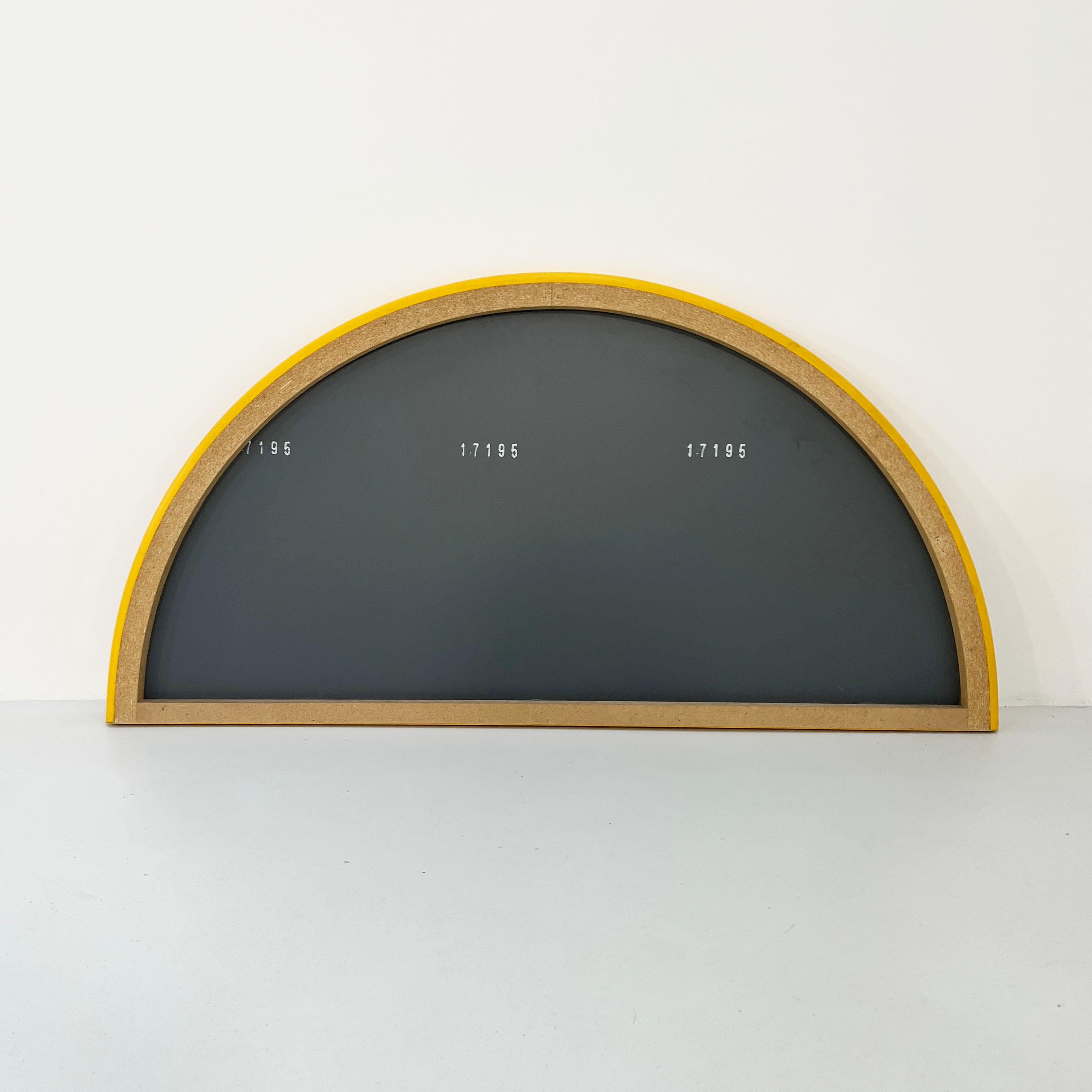 Large Yellow Frame Semi-Circle Mirror, 1970s 3